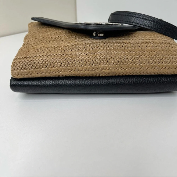 Brighton Eve Straw Messenger Cross Body Wheat-Black Handbags quiet luxury - Picture 10 of 16